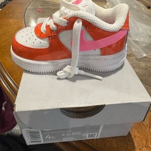 Force1 Kids Orange and Pink Sneakers Size 4C